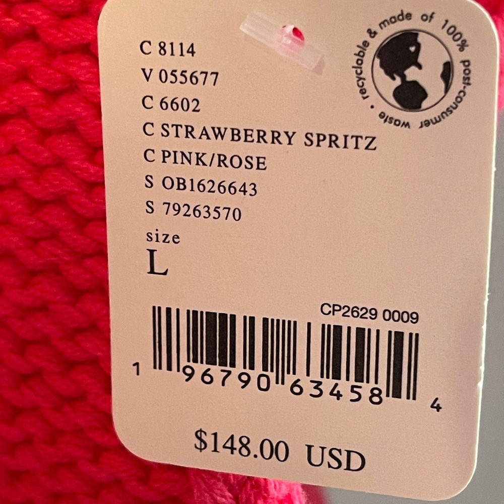 Free People Alli Oversized Slouchy V-Neck Sweater. Pink - Large - NWT - Picture 5 of 6